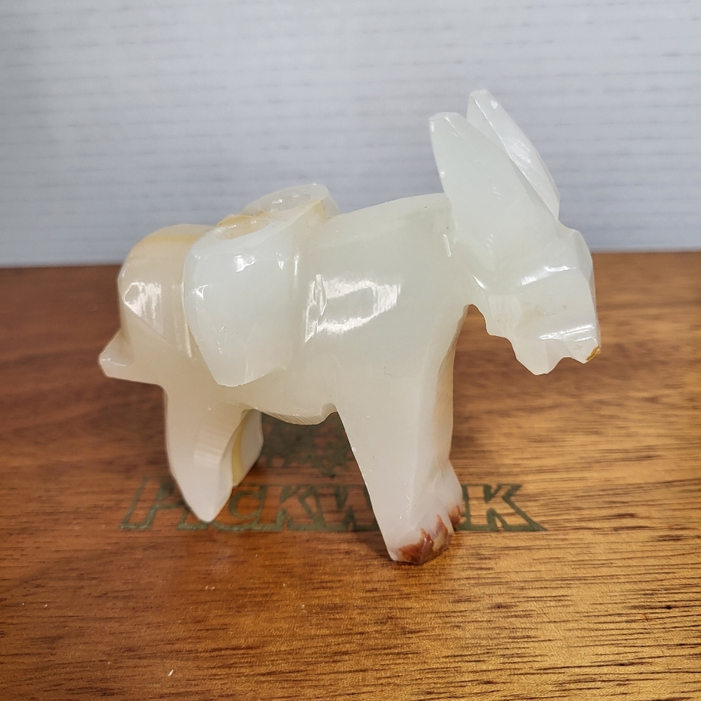 Vintage Carved Stone Onyx Donkey Burro